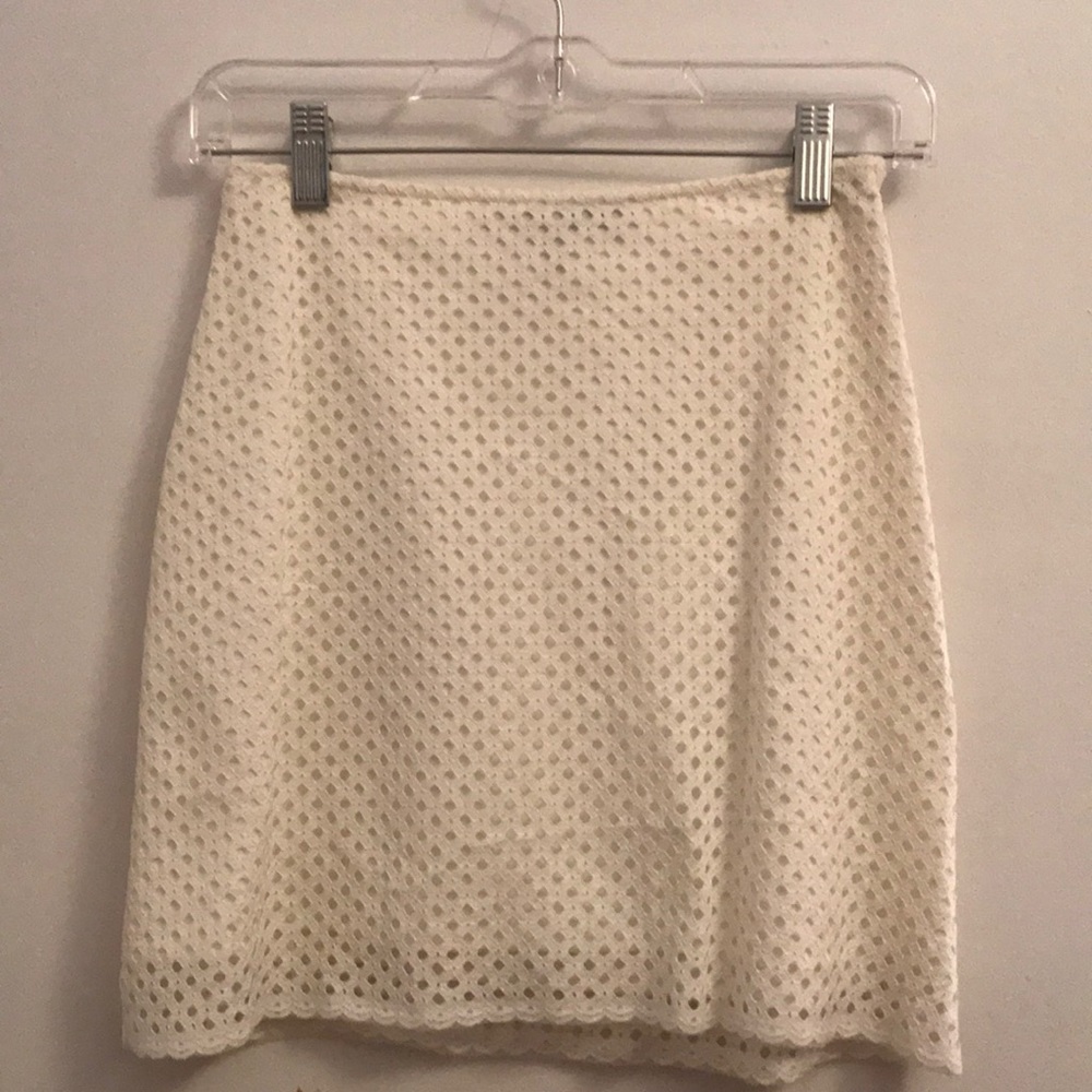 Necessary Objects white mesh skirt
